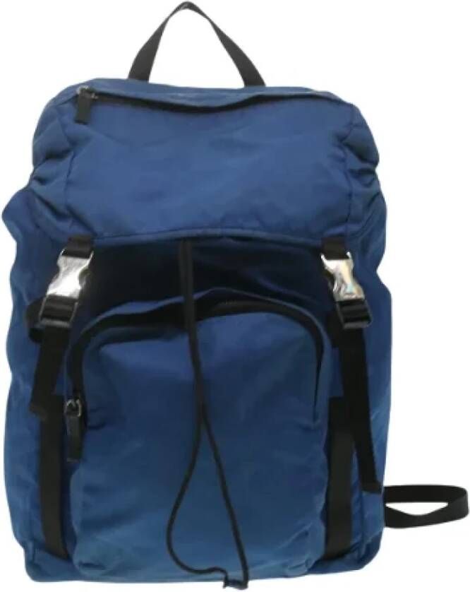 Prada Vintage Pre-owned Fabric backpacks Blauw Dames