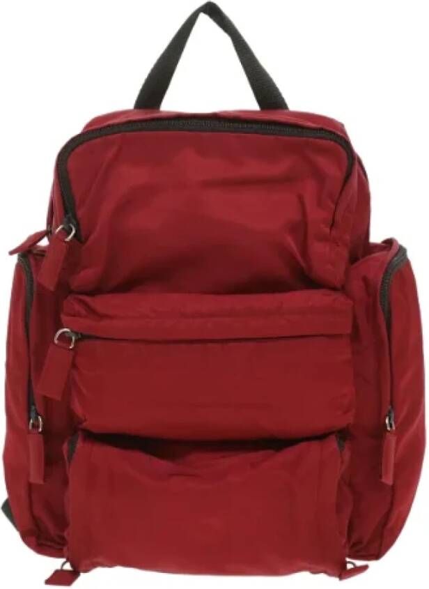 Prada Vintage Pre-owned Fabric backpacks Rood Dames
