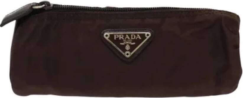 Prada Vintage Pre-owned Fabric clutches Bruin Dames