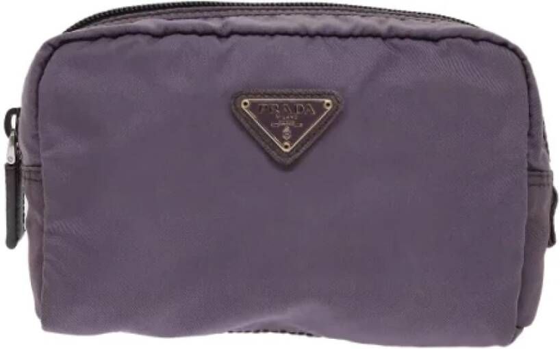 Prada Vintage Pre-owned Fabric clutches Paars Dames