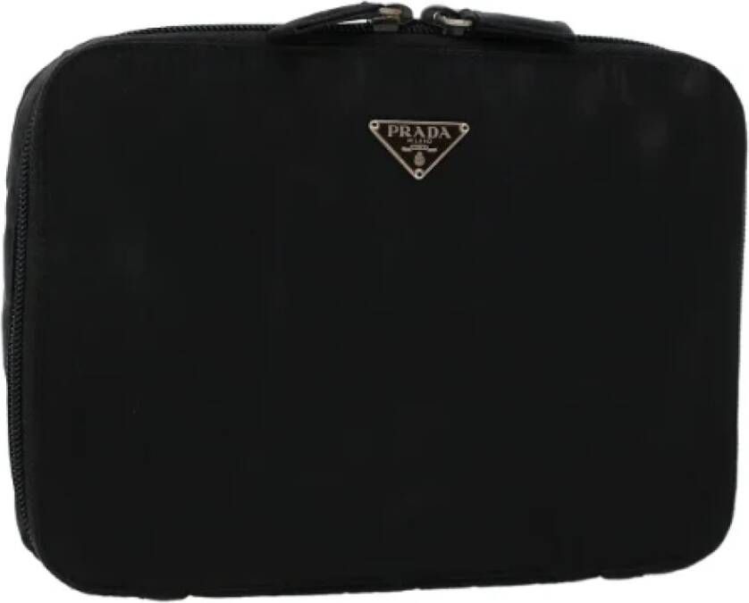 Prada Vintage Pre-owned Fabric clutches Zwart Dames