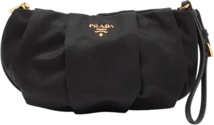 Prada Vintage Pre-owned Fabric clutches Zwart Dames