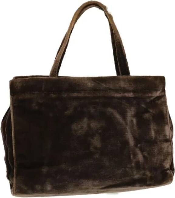 Prada Vintage Pre-owned Fabric handbags Bruin Dames