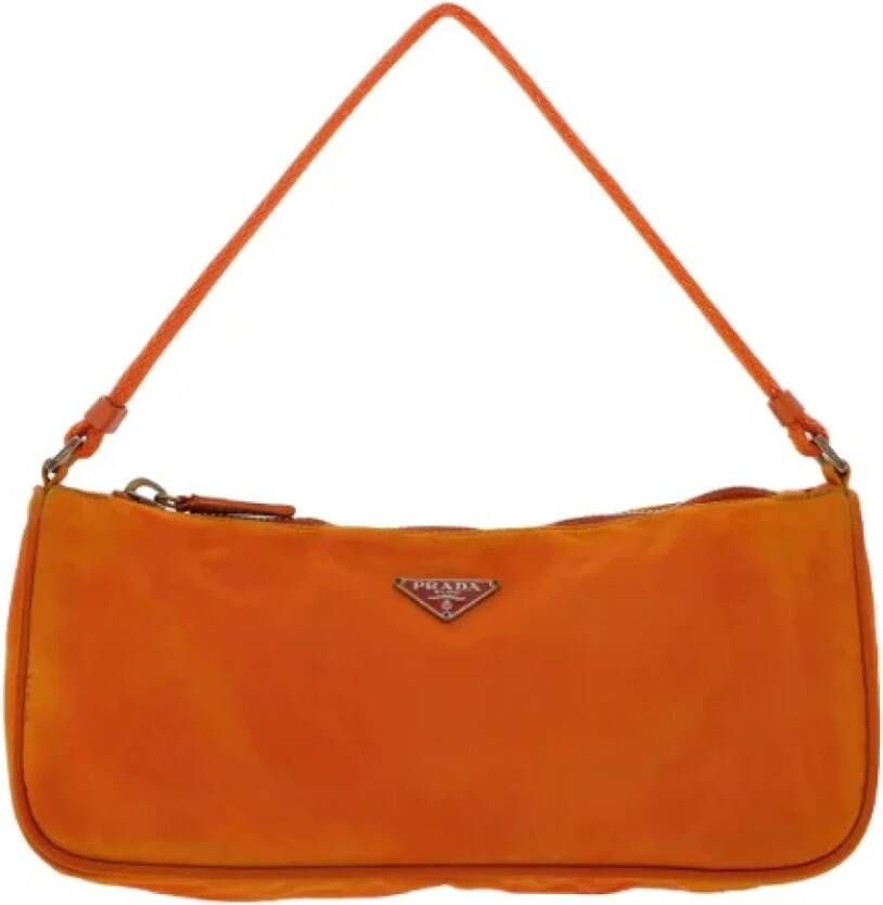 Prada Vintage Pre-owned Fabric handbags Oranje Dames