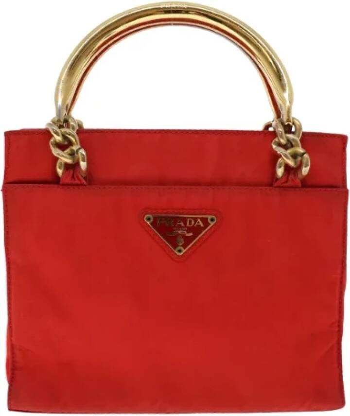 Prada Vintage Pre-owned Fabric handbags Rood Dames