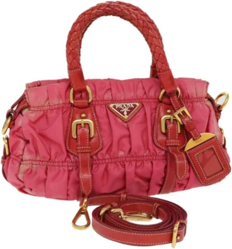 Prada Vintage Pre-owned Fabric handbags Roze Dames