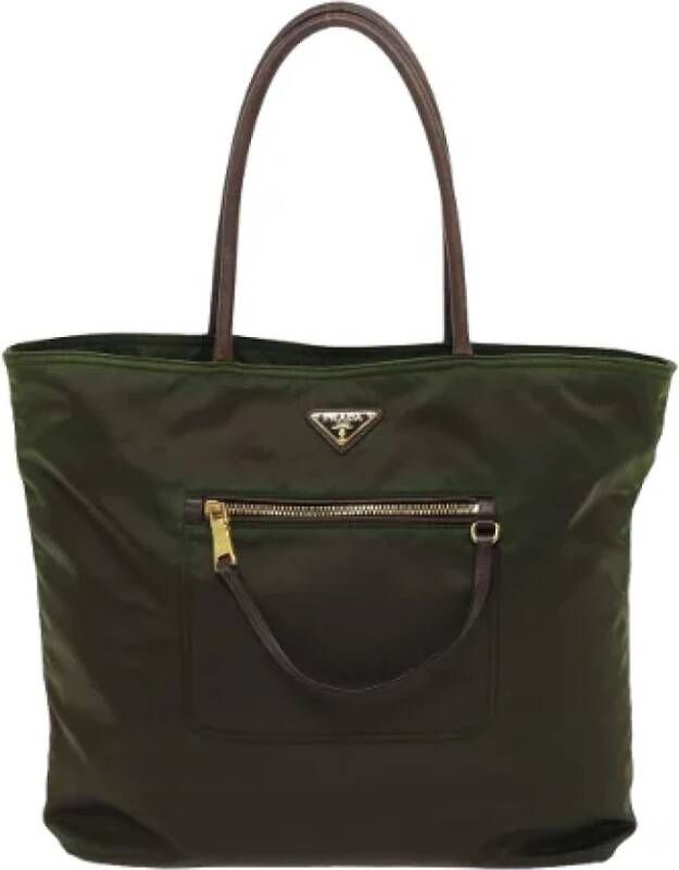 Prada Vintage Pre-owned Fabric totes Groen Dames