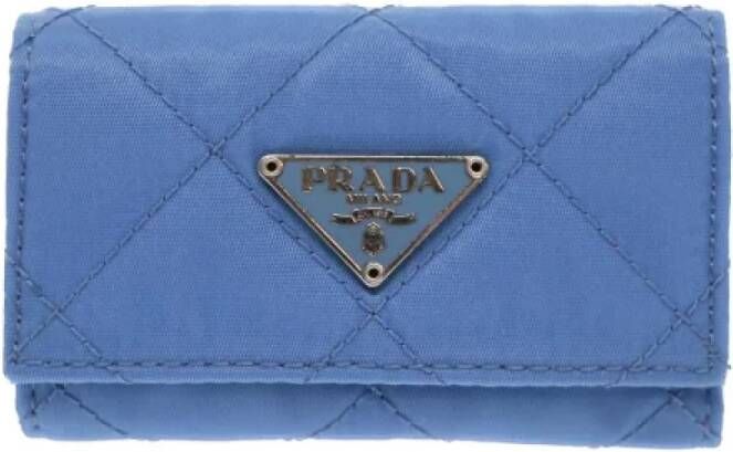 Prada Vintage Pre-owned Fabric wallets Blue Dames