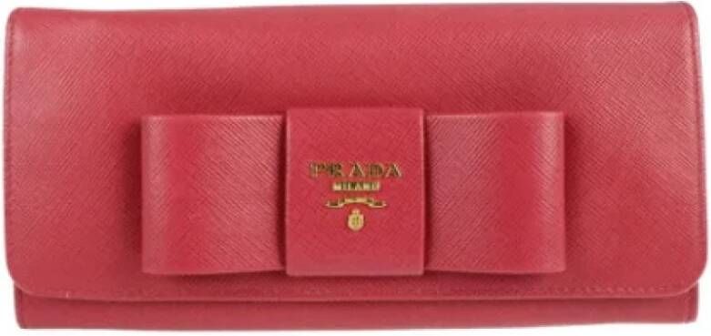Prada Vintage Pre-owned Fabric wallets Rood Dames