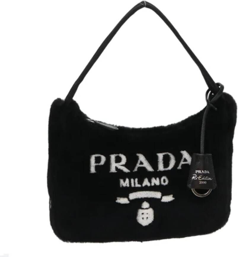 Prada Vintage Pre-owned Fur handbags Zwart Dames