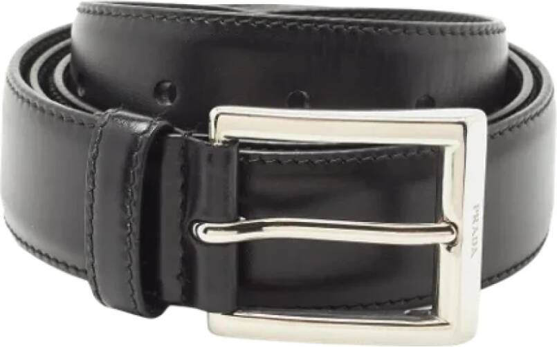 Prada Vintage Pre-owned Leather belts Zwart Dames