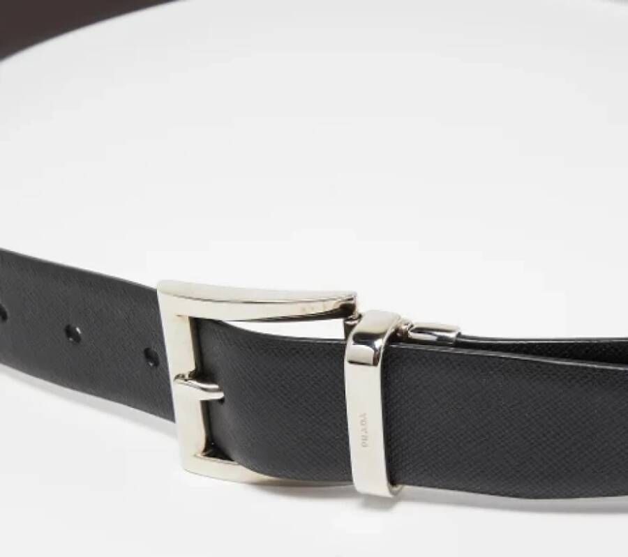 Prada Vintage Pre-owned Leather belts Zwart Dames