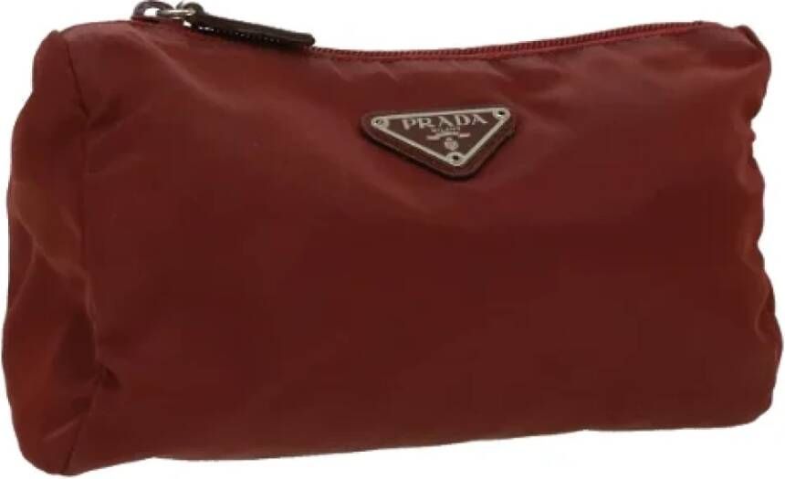 Prada Vintage Pre-owned Leather clutches Rood Dames
