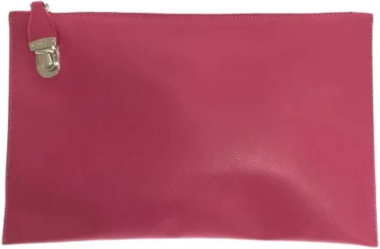 Prada Vintage Pre-owned Leather clutches Roze Dames