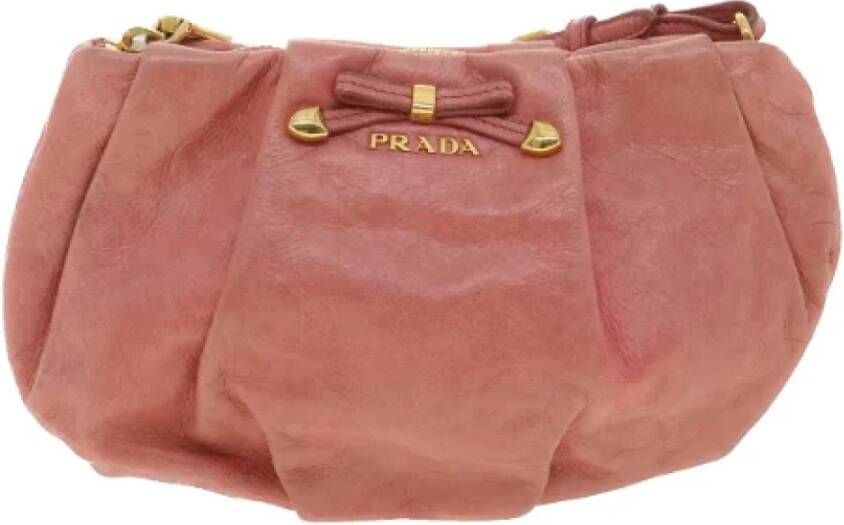 Prada Vintage Pre-owned Leather clutches Roze Dames