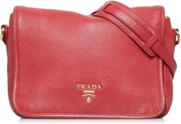 Prada Vintage Pre-owned Leather crossbody-bags Rood Dames