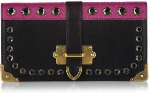 Prada Vintage Pre-owned Leather crossbody-bags Zwart Dames