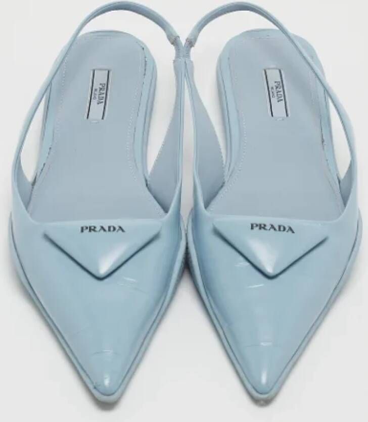 Prada Vintage Pre-owned Leather flats Blauw Dames
