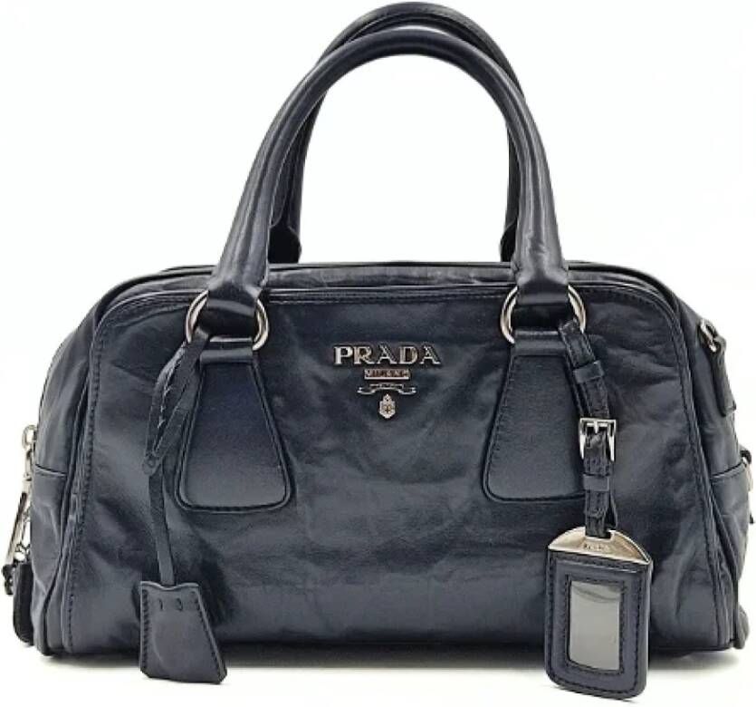 Prada Vintage Pre-owned Leather handbags Blauw Dames