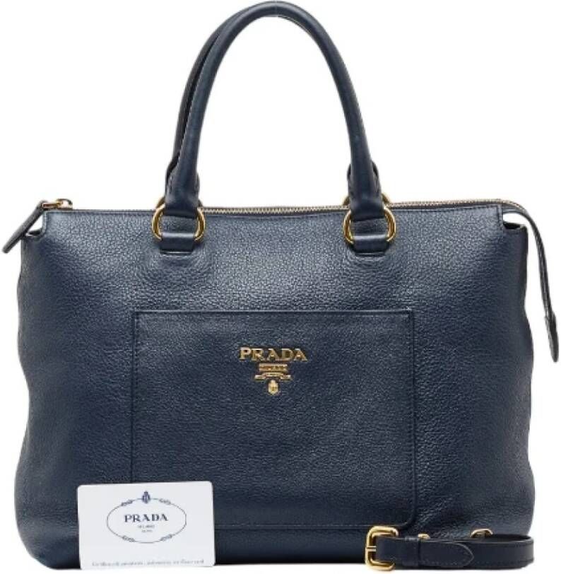 Prada Vintage Pre-owned Leather handbags Blauw Dames
