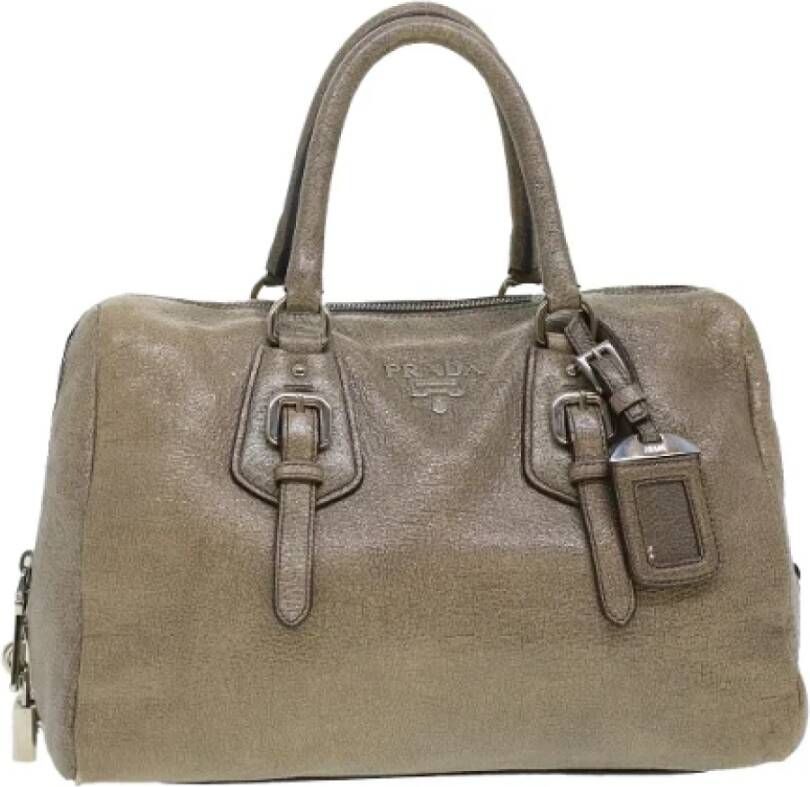 Prada Vintage Pre-owned Leather handbags Bruin Dames