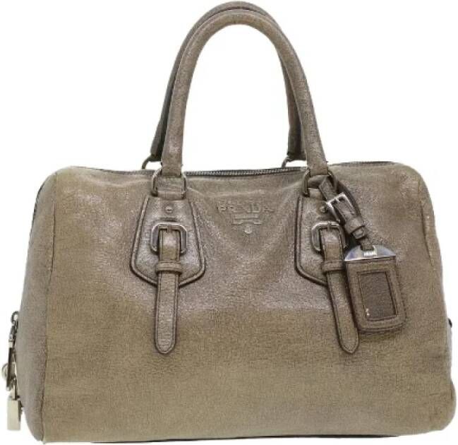 Prada Vintage Pre-owned Leather handbags Grijs Dames