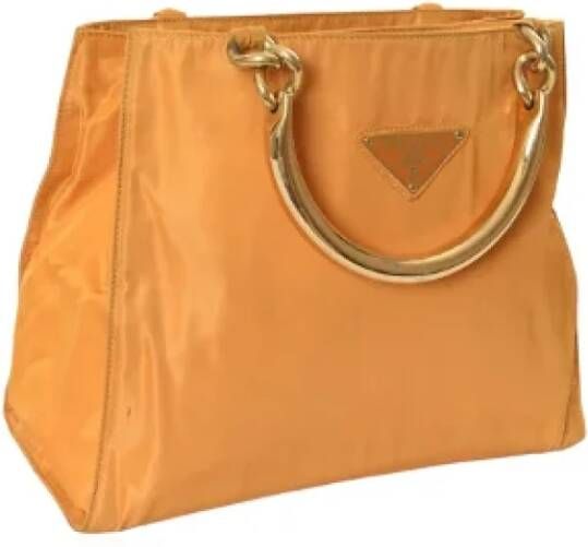 Prada Vintage Pre-owned Leather handbags Oranje Dames
