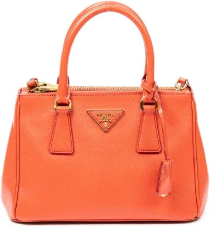 Prada Vintage Pre-owned Leather handbags Oranje Dames