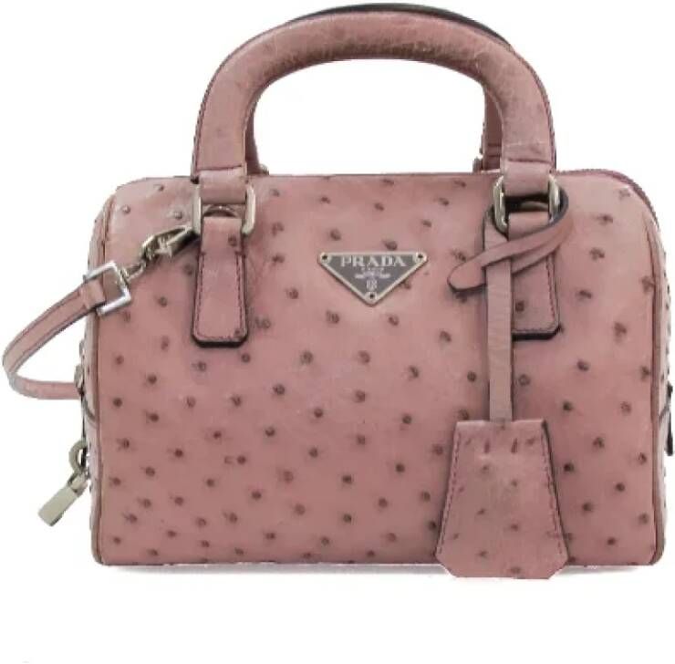 Prada Vintage Pre-owned Leather handbags Roze Dames