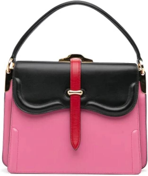Prada Vintage Pre-owned Leather handbags Roze Dames
