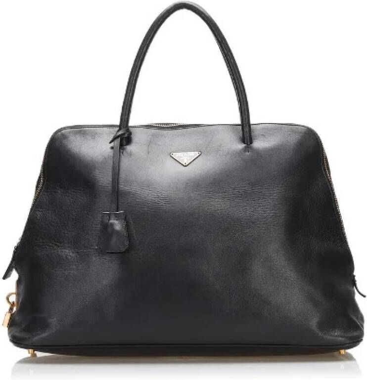 Prada Vintage Pre-owned Leather handbags Zwart Dames