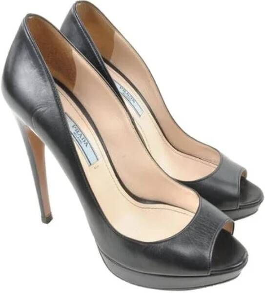 Prada Vintage Pre-owned Leather heels Zwart Dames