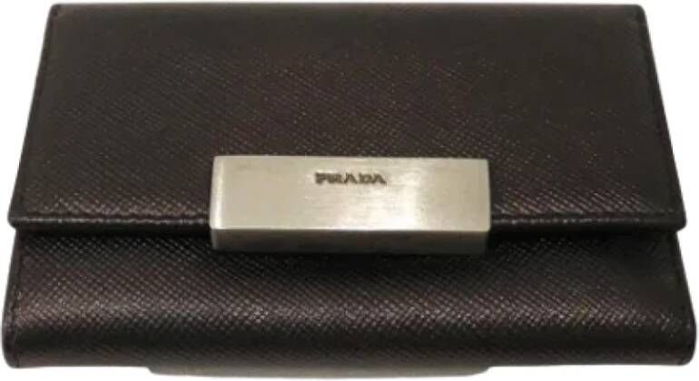 Prada Vintage Pre-owned Leather key-holders Zwart Dames