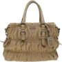 Prada Vintage Pre-owned Leather prada-bags Beige Dames - Thumbnail 1