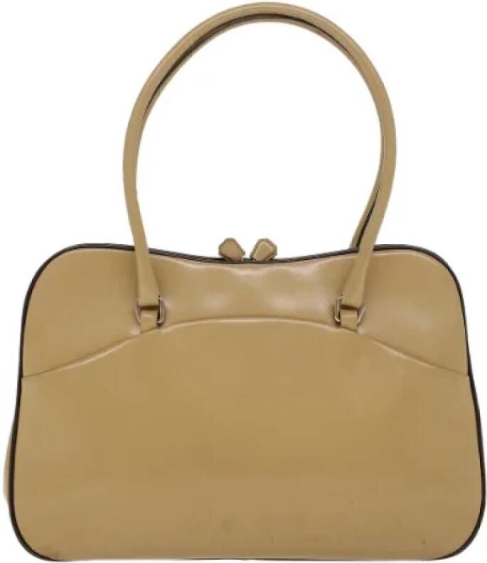 Prada Vintage Pre-owned Leather prada-bags Beige Dames