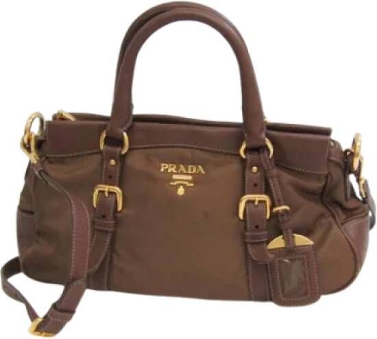 Prada Vintage Pre-owned Leather prada-bags Bruin Dames