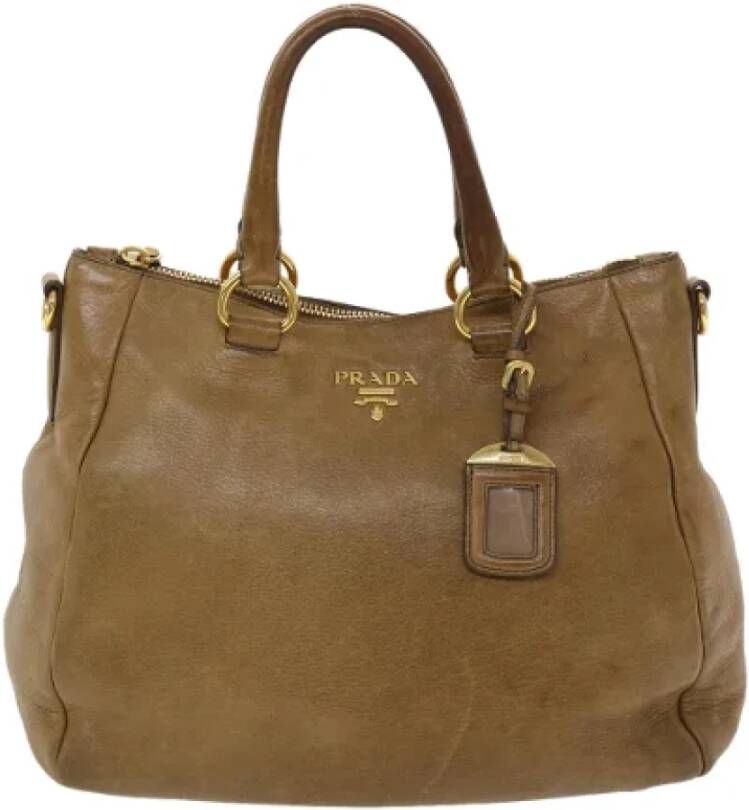 Prada Vintage Pre-owned Leather prada-bags Bruin Dames