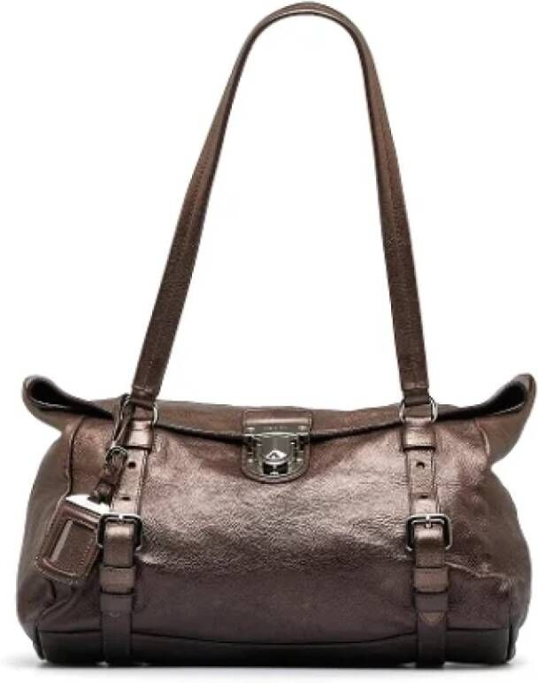 Prada Vintage Pre-owned Leather prada-bags Bruin Dames