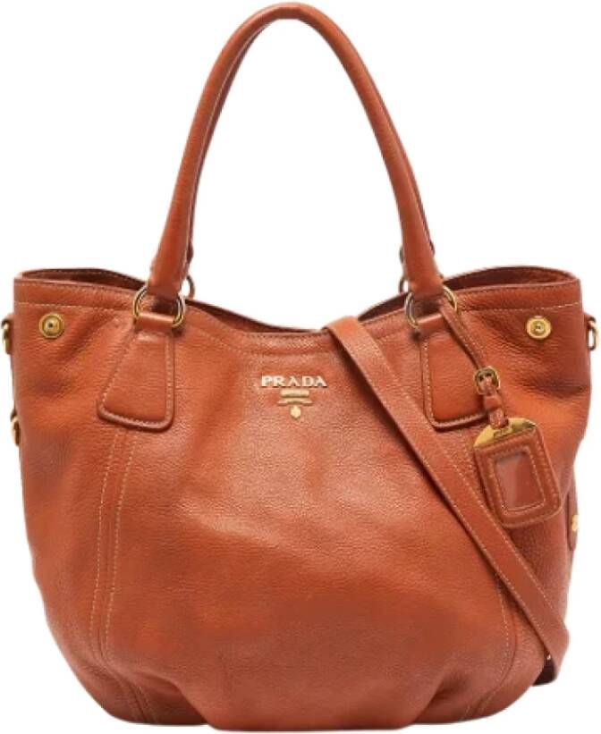 Prada Vintage Pre-owned Leather prada-bags Bruin Dames