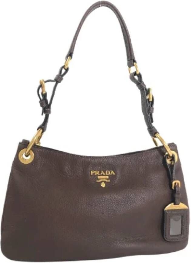 Prada Vintage Pre-owned Leather prada-bags Bruin Dames