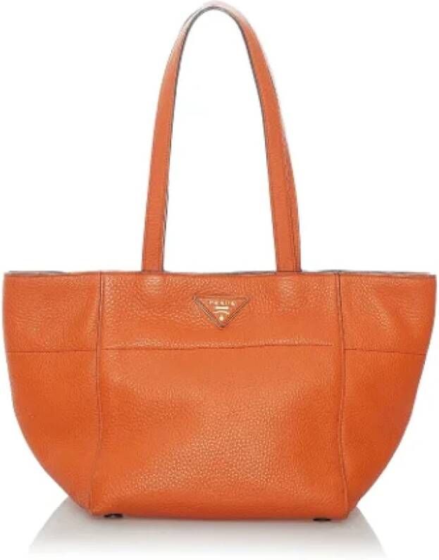 Prada Vintage Pre-owned Leather prada-bags Oranje Dames