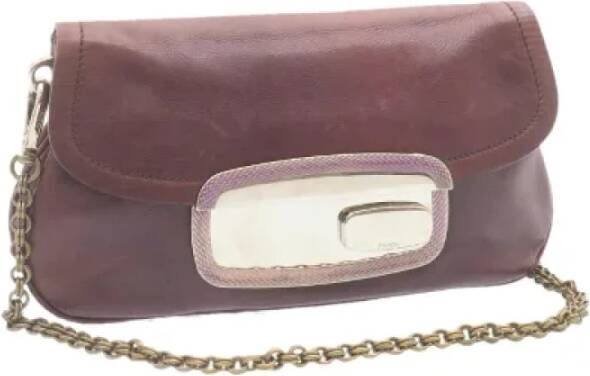 Prada Vintage Pre-owned Leather prada-bags Purple Dames