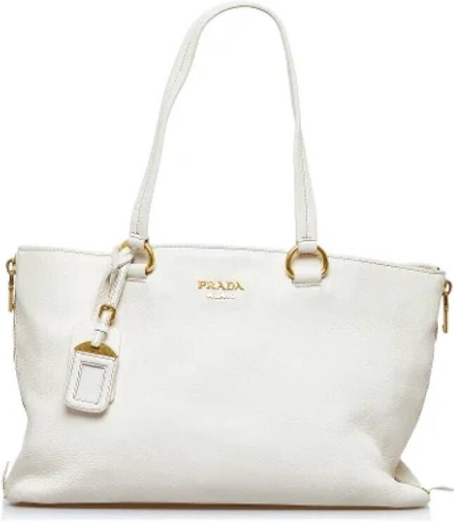 Prada Vintage Pre-owned Leather prada-bags Wit Dames