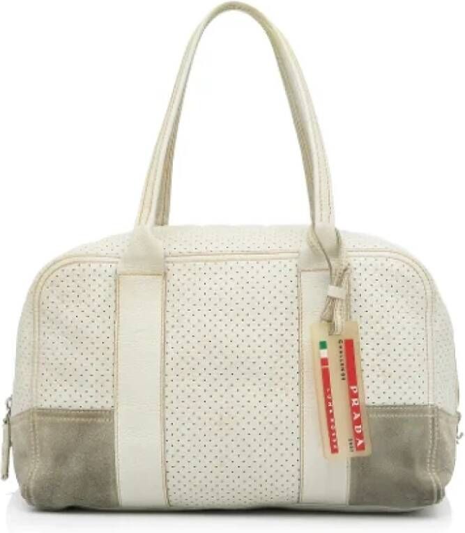 Prada Vintage Pre-owned Leather prada-bags White Dames