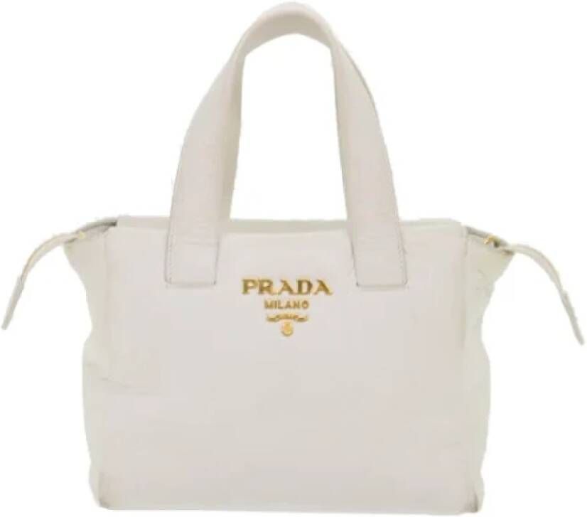 Prada Vintage Pre-owned Leather prada-bags Wit Dames