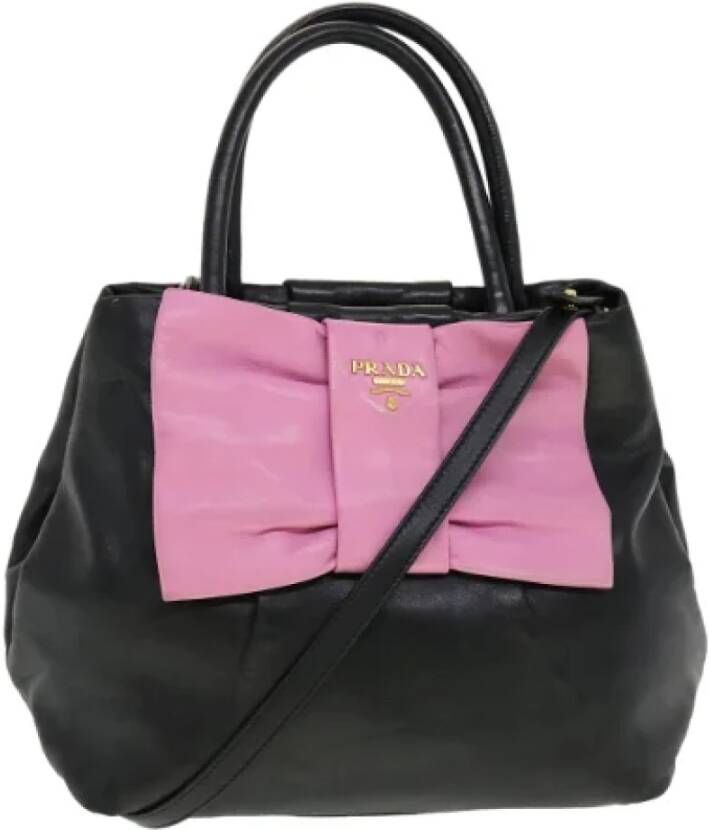 Prada Vintage Pre-owned Leather prada-bags Zwart Dames