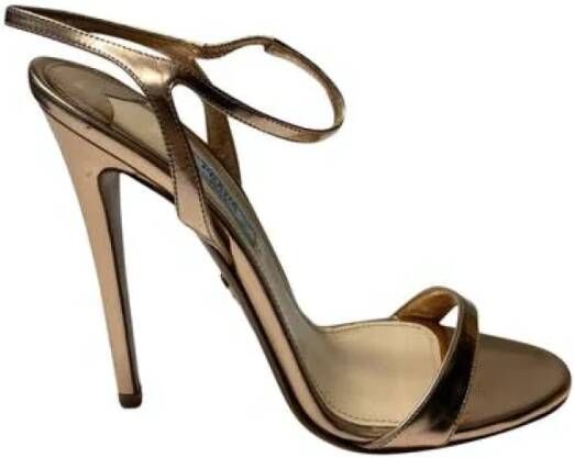 Prada Vintage Pre-owned Leather sandals Geel Dames