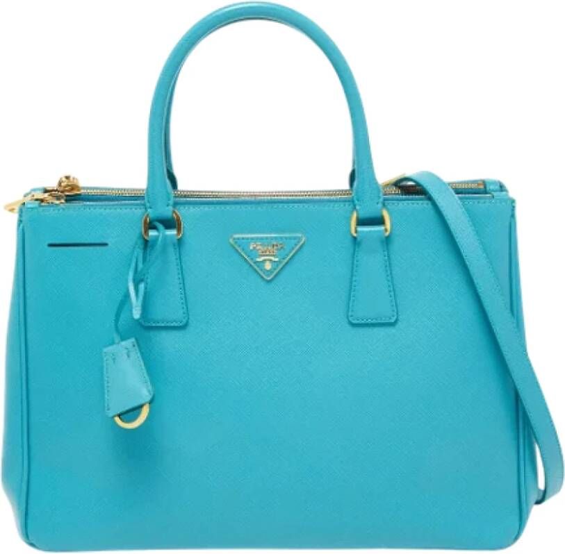 Prada Vintage Pre-owned Leather totes Blauw Dames