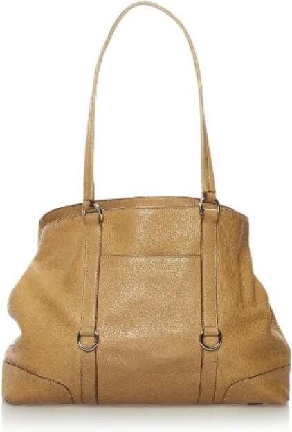 Prada Vintage Pre-owned Leather totes Bruin Dames