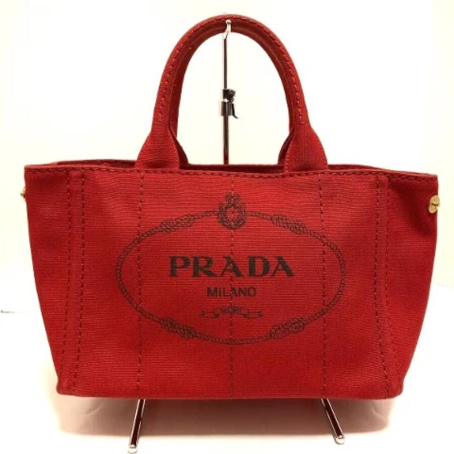 Prada Vintage Pre-owned Leather totes Rood Dames